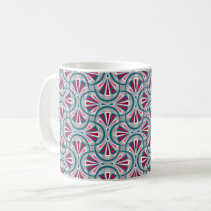 Taza De Café Patrón colorido art déco.