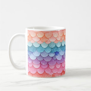 Taza De Café Patrón colorido de escala de sirena