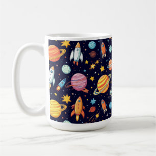 Taza De Café Patrón Colorido de Exploración Espacial