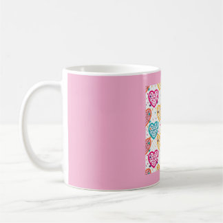 Taza De Café Patrón Colorido de Halloween de Telaraña de Corazó