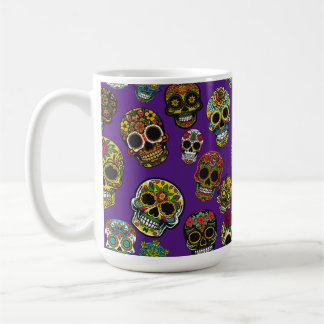Taza De Café Patrón colorido del arte del derrumbe del azúcar