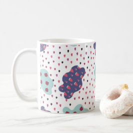 Taza De Café patrón con nubes, ladybugs y bayas