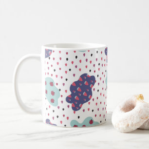 Taza De Café patrón con nubes, ladybugs y bayas