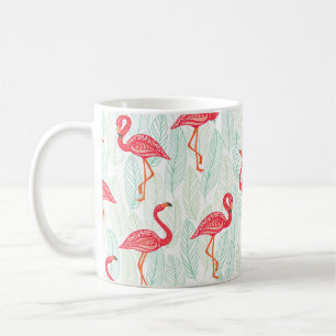 Taza De Café Patrón con ornamentos de flamingo rosado en un gru