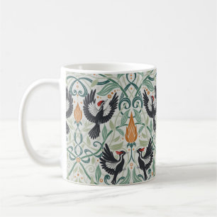 Taza De Café Patrón con pájaros carpinteros de marfil