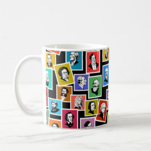 Taza De Café Patrón con retratos de los mejores compositores