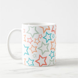 Taza De Café Patrón continuo de estrellas pastel retro lindas