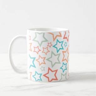 Taza De Café Patrón continuo de estrellas pastel retro lindas