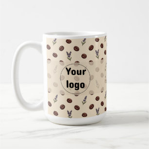 Taza De Café Patrón continuo de granos de café vintage y lavand