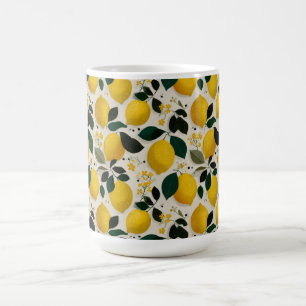 Taza De Café Patrón continuo de limón botánico vintage
