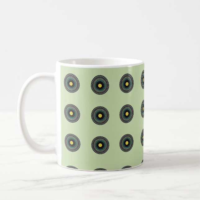 Taza De Café Patrón continuo de mandala floral (Izquierda)