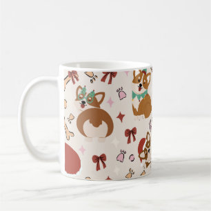Taza De Café Patrón continuo de Navidad adorable de Corgi