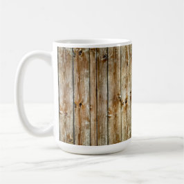 Taza De Café Patrón continuo de tablón de madera marrón desgast