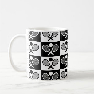 Taza De Café Patrón continuo de tenis a cuadros  