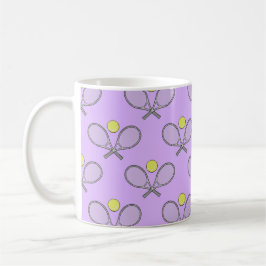 Taza De Café Patrón continuo de tenis - Raqueta y pelota 