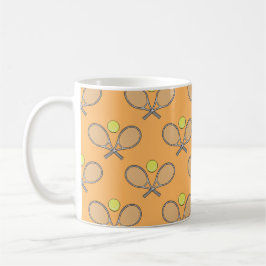 Taza De Café Patrón continuo de tenis - Raqueta y pelota  