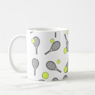 Taza De Café Patrón continuo de tenis - Raqueta y pelota 