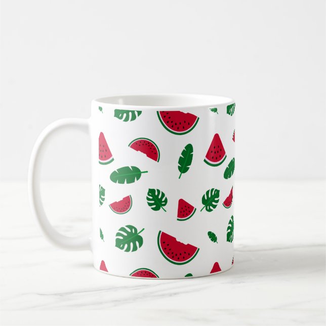 Taza De Café Patrón continuo de verano de sandía tropical (Izquierda)
