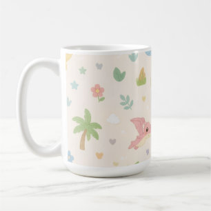 Taza De Café Patrón continuo pastel de dinosaurio bebé lindo pa