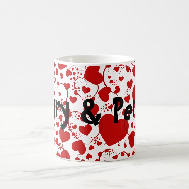Taza De Café Patrón CORAZÓN ART 5 + su texto (Centro)