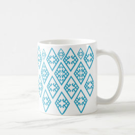 Taza De Café patrón cuadrado azul