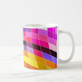 Taza De Café Patrón cuadrado psicodélico