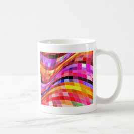 Taza De Café Patrón cuadrado psicodélico