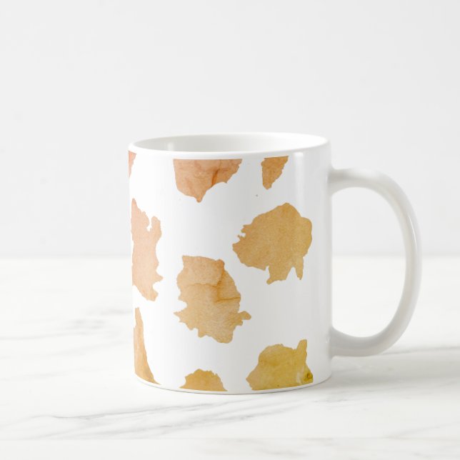 Taza De Café Patrón cutáneo de vaca acuarela (Derecha)