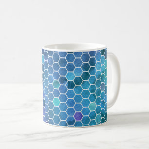 Taza De Café Patrón de abeja verde azul