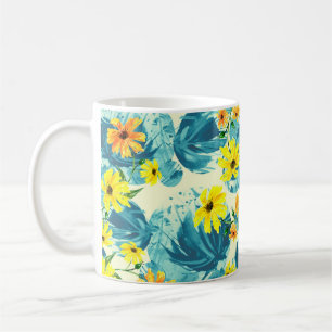 Taza De Café Patrón de acuarela creativo y transparente de las