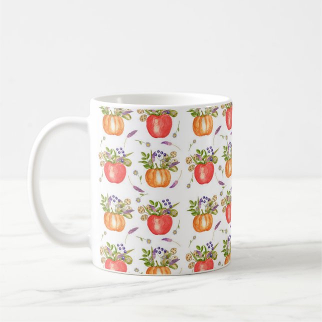 Taza De Café Patrón de acuarela de las composiciones de otoño  (Izquierda)