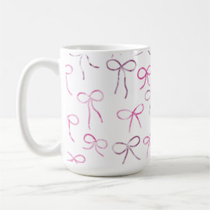 Taza De Café Patrón de acuarela de lazos y moños