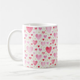 Taza De Café Patrón de acuarela rosa y dorado romántico