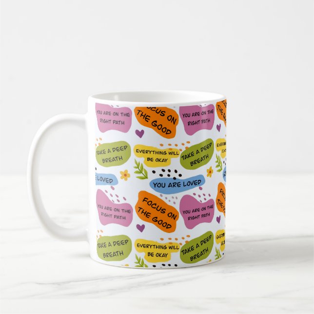 Taza De Café Patrón de afirmaciones positivas - Cotización moti (Izquierda)