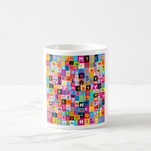 Taza De Café Patrón de alfabeto de salto