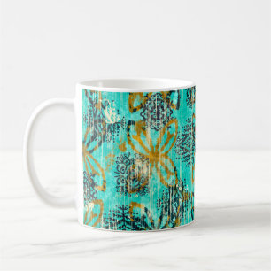Taza De Café Patrón de alfombras étnicas tribales poco entumeci