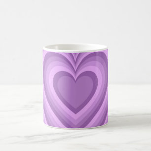 Taza De Café Patrón de amor cardíaco hipnótico púrpura