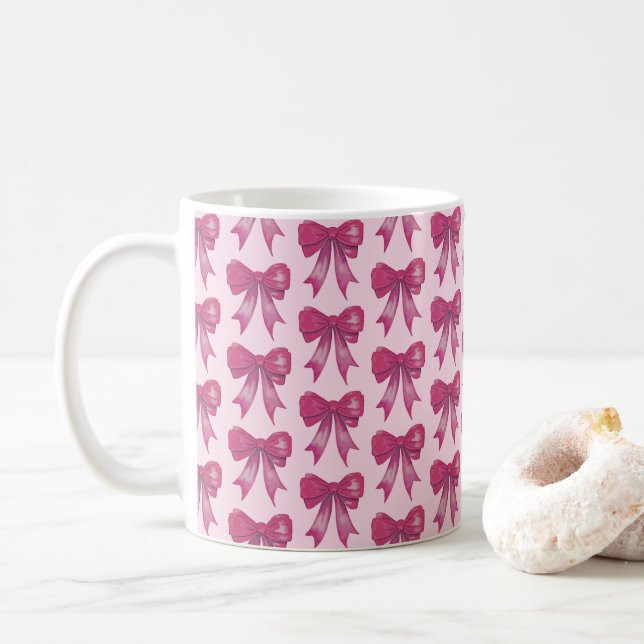 Taza De Café Patrón de amor de cinta rosada para café San Valen (Con donut)