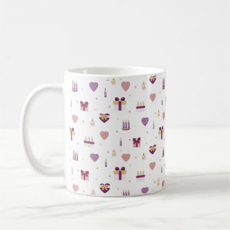 Taza De Café Patrón de amor de San Valentín dulce