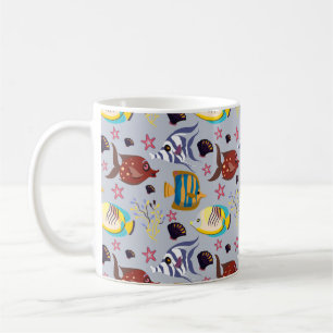 Taza De Café Patrón de animales acuáticos vida subacuática de
