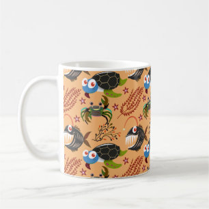 Taza De Café Patrón de animales acuáticos vida submarina en l