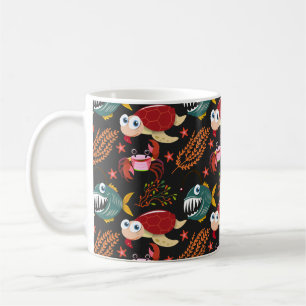 Taza De Café Patrón de animales acuáticos vida submarina en l