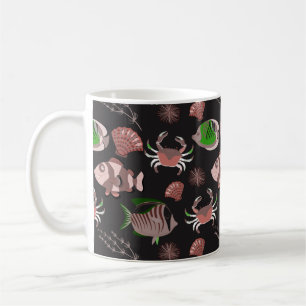 Taza De Café Patrón de animales acuáticos vida submarina en l