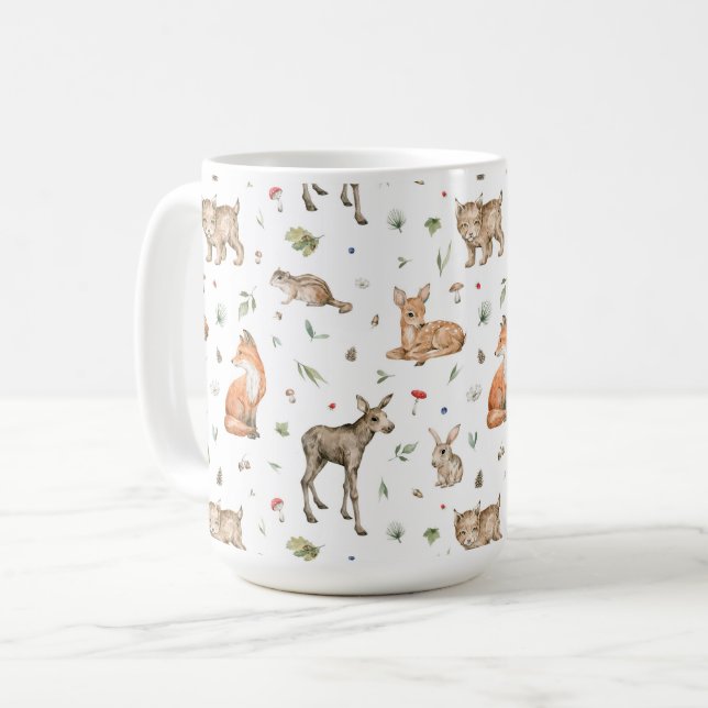 Taza De Café Patrón de animales de bosque (Anverso izquierdo)