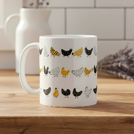 Taza De Café Patrón de animales de granja de pollo feliz
