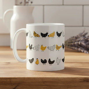 Taza De Café Patrón de animales de granja de pollo feliz