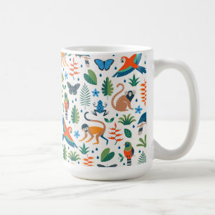 Taza De Café Patrón de animales de selva tropical