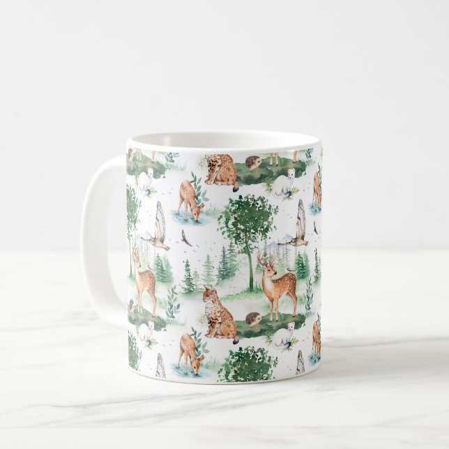 Taza De Café Patrón de animales de Woodland Baby (Anverso izquierdo)