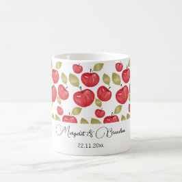 Taza De Café Patrón de Apple personalizado de color de agua pin
