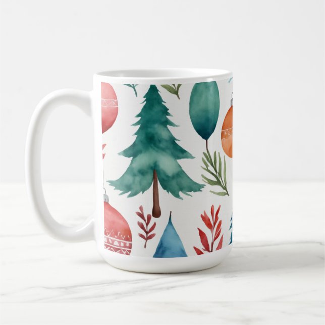 Taza De Café Patrón de árbol de Navidad (Izquierda)